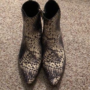 Snake skin booties